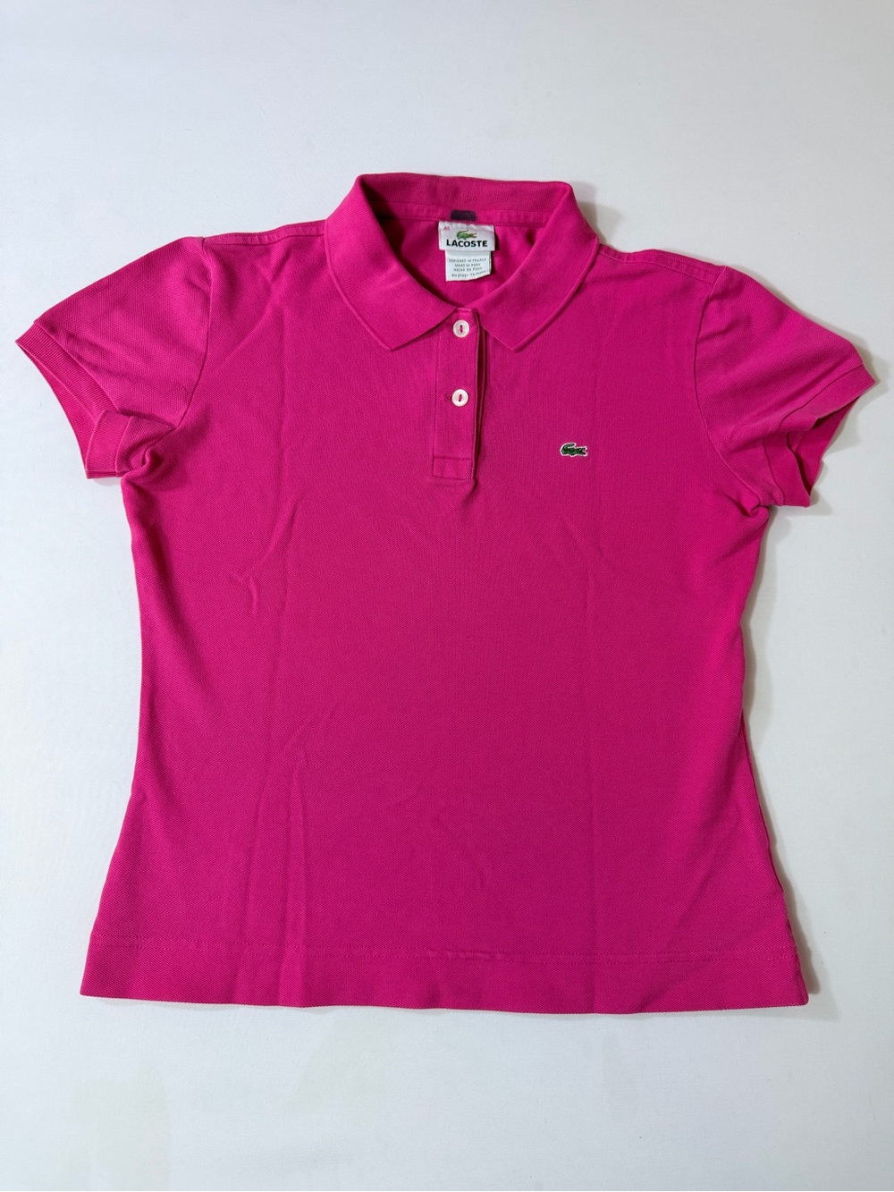 Lacoste Responded Pink Short Sleeve Polo Size 40